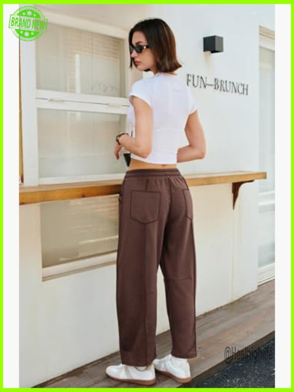 High Waisted Wide Leg Sweatpants Barrel Lounge Pants Drawstring Baggy - Picture 4 of 7